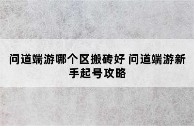 问道端游哪个区搬砖好 问道端游新手起号攻略